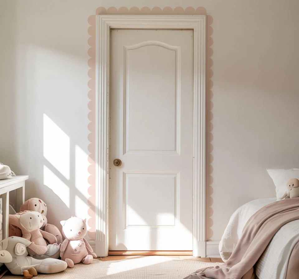 Block Coloured Scalloped Border Decal Wall Sticker - Image 15