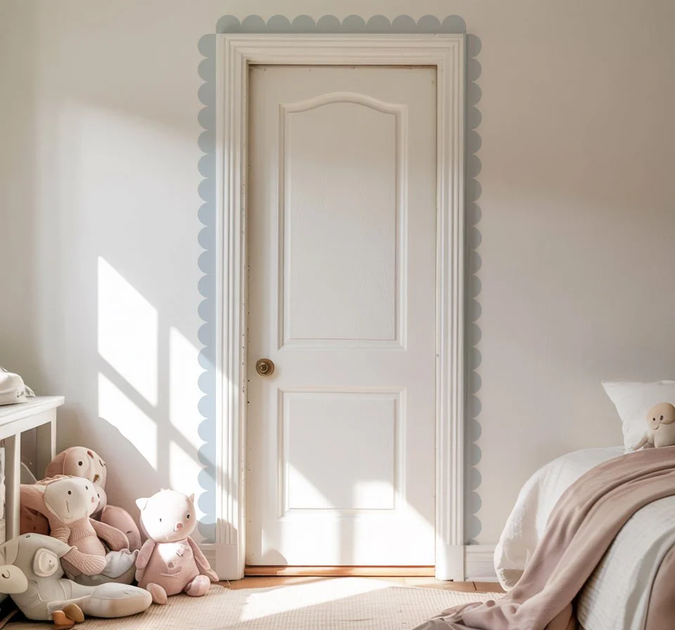 Block Coloured Scalloped Border Decal Wall Sticker - Image 16