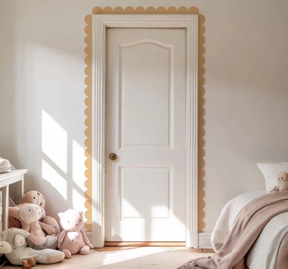 Block Coloured Scalloped Border Decal Wall Sticker - Image 6