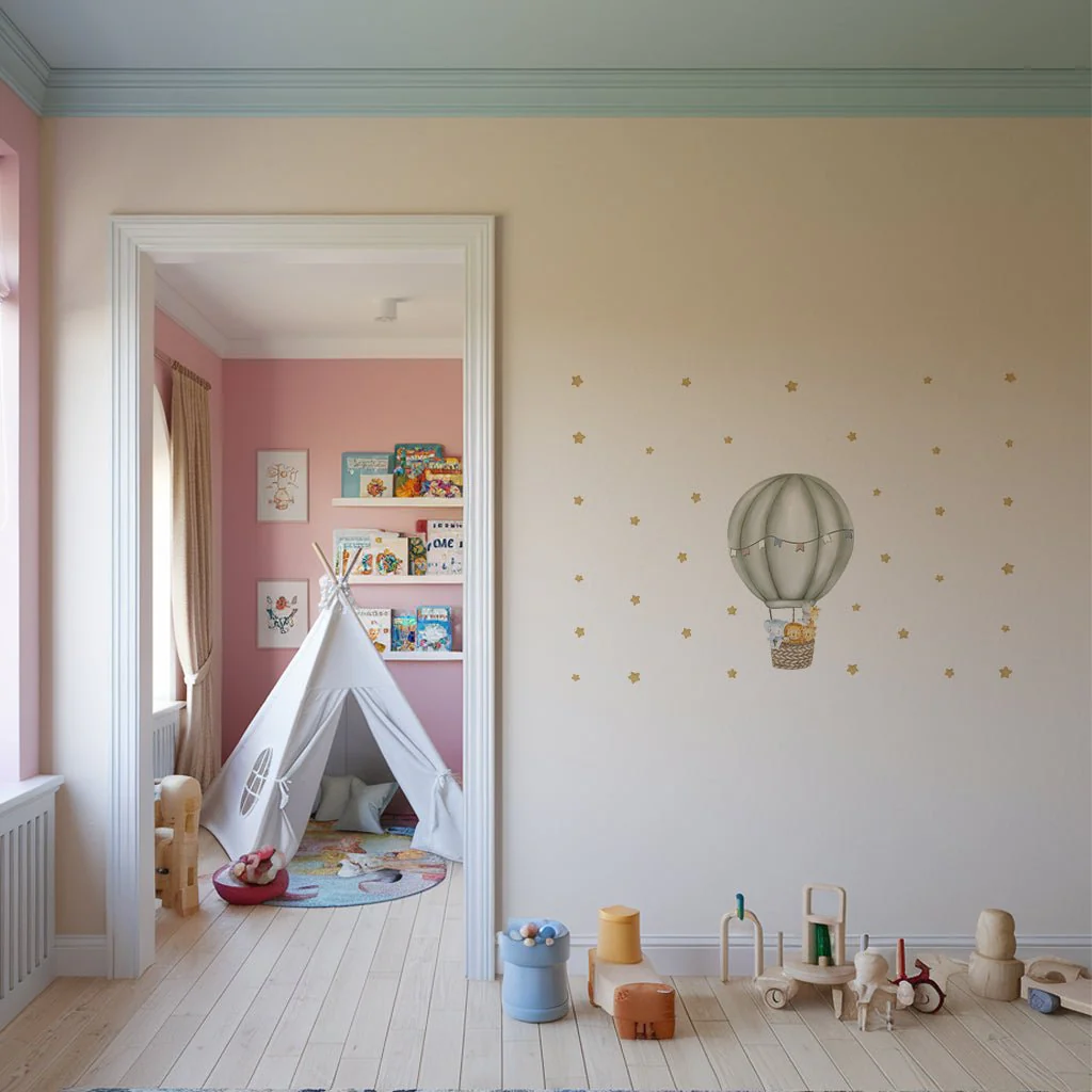 Sky High Adventures Balloon Safari Nursery Wall Sticker - Image 3