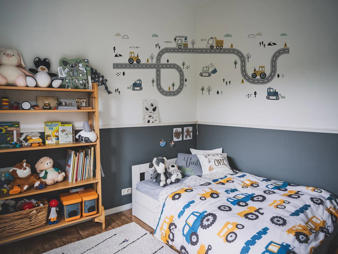 Truck, Tractor and Digger On The Road Nursery Wall Stickers - Image 3