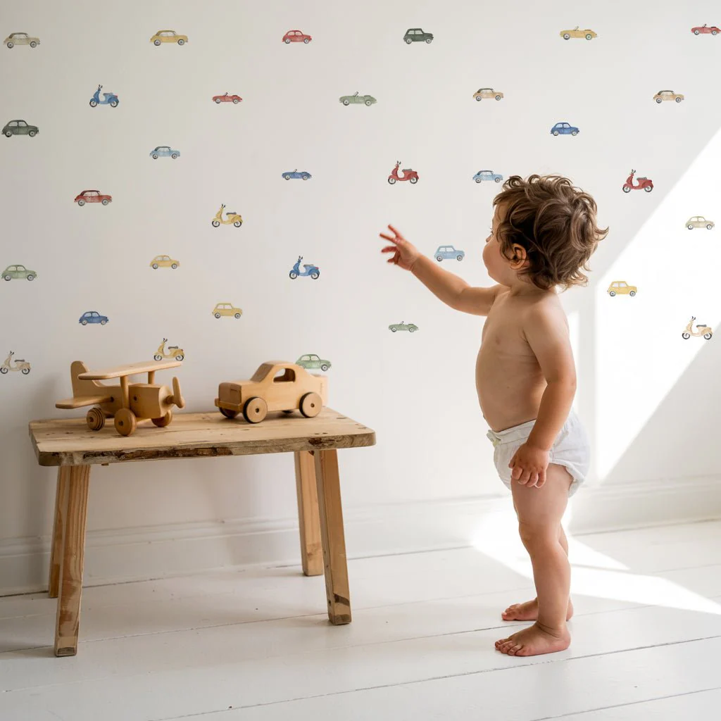 Vintage Cars & Scooters Nursery Wall Stickers - Image 3