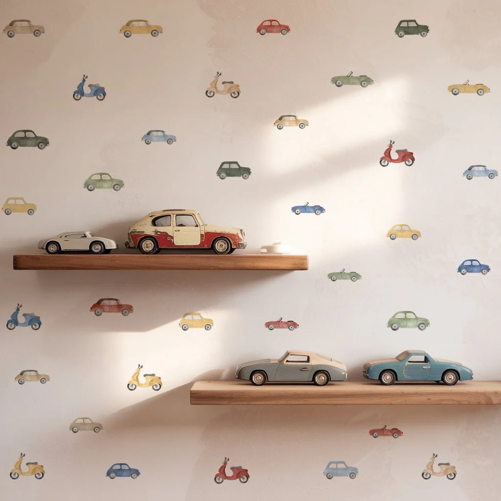 Vintage Cars & Scooters Nursery Wall Stickers - Image 6