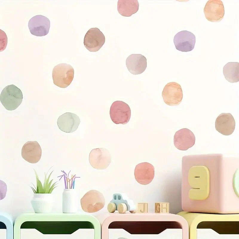 Watercolour Polka Dots Nursery Wall Stickers - Image 4