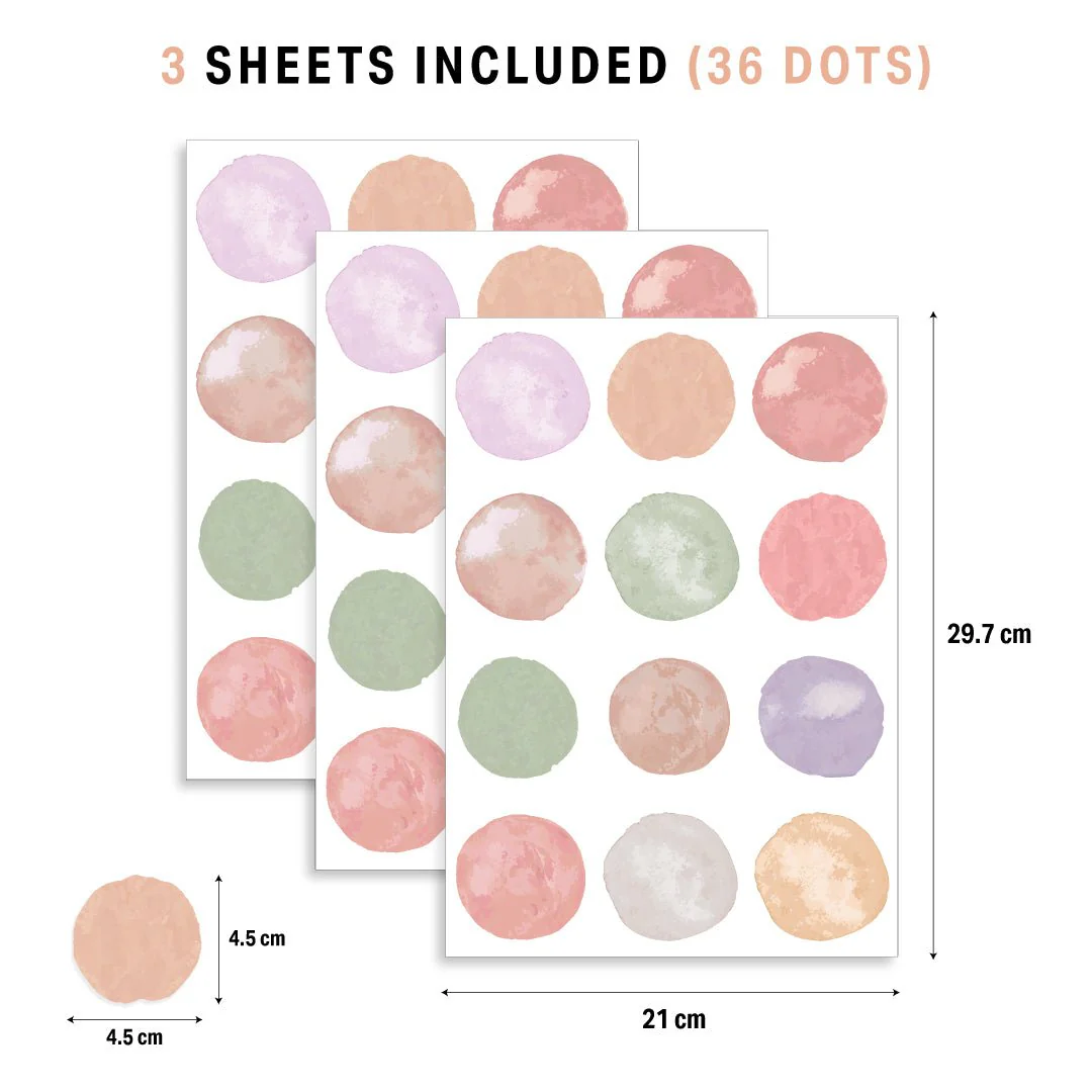 Watercolour Polka Dots Nursery Wall Stickers - Image 6