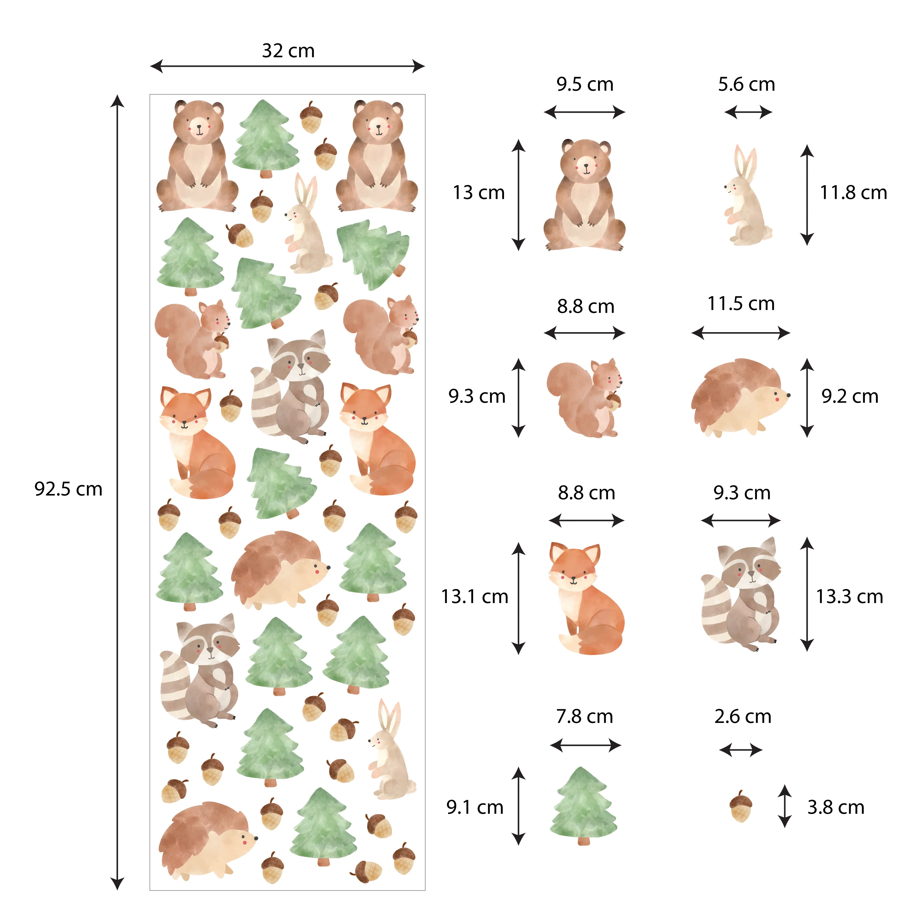 Woodland Forest Friends Animal  Wall Stickers - Image 3